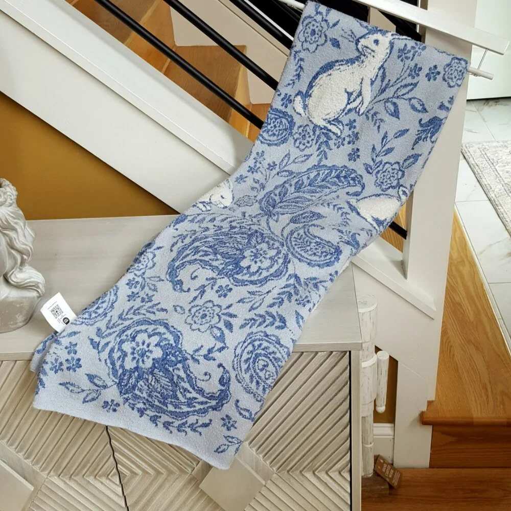 NEW! SHABBY CHIC Bunny & PAISLEY TOILE BLANKET